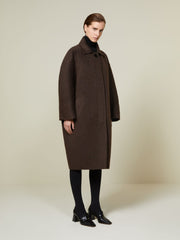 Wool and·mohair cocoon coat - Brown