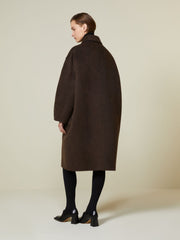 Wool and·mohair cocoon coat - Brown