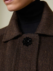 Wool and·mohair cocoon coat - Brown