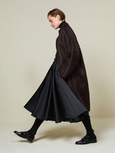 Mohair and zibeline cashmere foulard coat - Brown