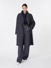 Denim-effect wool coat - Ultramarine