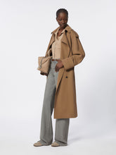 Water-repellent wool gabardine trench coat - Brown