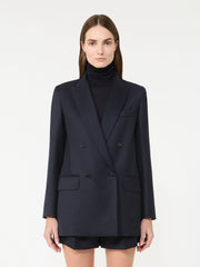 - Double-breasted wool blazer - Ultramarine