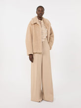 Cropped Teddy coat in alpaca and wool - Albino