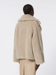 Alpaca and cashmere Teddy fabric coat - Sand