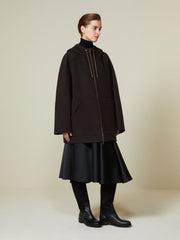 Pure cashmere double fabric sweatshirt coat - Brown