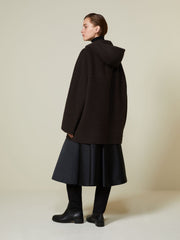 Pure cashmere double fabric sweatshirt coat - Brown