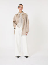 Short pure cashmere coat - Sand