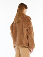 Teddy fabric biker jacket - Camel