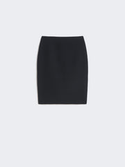 Wool and silk pencil skirt - Black