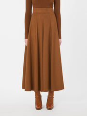 A-line camel skirt - Tobacco
