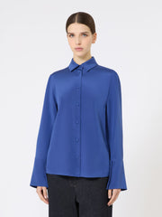 Silk crêpe de Chine shirt - Cornflower blue