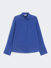 Silk crêpe de Chine shirt - Cornflower blue