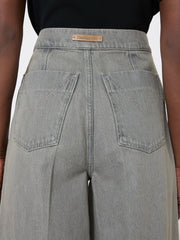 Denim wide-leg trousers - Black