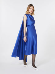 Silk satin cocktail dress - Cornflower blue