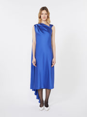 Silk satin cocktail dress - Cornflower blue