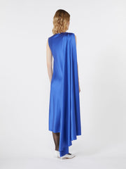 Silk satin cocktail dress - Cornflower blue