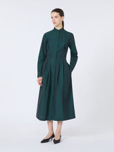 Taffeta shirt dress - Dark green