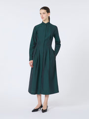 Taffeta shirt dress - Dark green