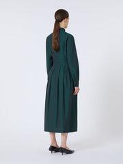 Taffeta shirt dress - Dark green