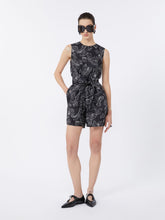 Printed silk playsuit - Black white
