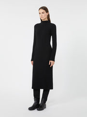 Wool and cashmere slim-fit dress - Black