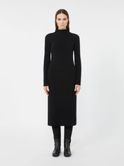 Wool and cashmere slim-fit dress - Black