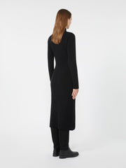 Wool and cashmere slim-fit dress - Black