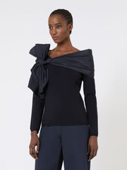 Bow-detail wool sweater - Ultramarine