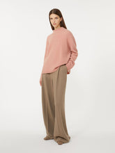 Boxy jumper in stretch cashmere yarn - Pink