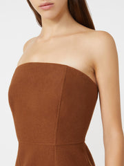 Wool and cashmere bustier dress - Tobacco