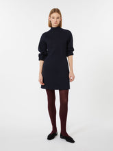 Dress in double-faced wool and cotton jersey - Ultramarine