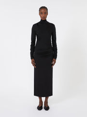 Wool jersey dress - Black
