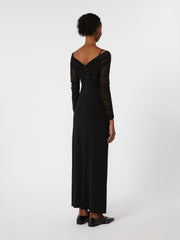 Long flowing jersey dress - Black
