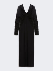 Long flowing jersey dress - Black