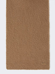 Bouclé silk and camel scarf - Camel