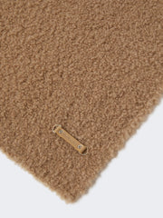 Bouclé silk and camel scarf - Camel