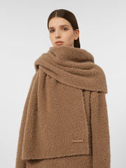 Bouclé silk and camel scarf - Camel