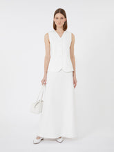 Long compact jersey skirt - White