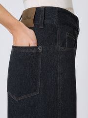 Denim-effect jersey trousers - Ultramarine