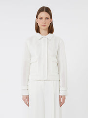 Boxy jacket in technical mesh - White