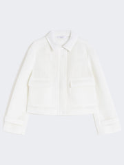 Boxy jacket in technical mesh - White