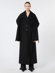 Scarf-neck coat - Black