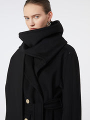 Scarf-neck coat - Black