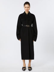 Slim-fit wool coat - Black