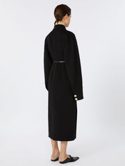 Slim-fit wool coat - Black