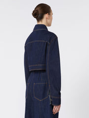 Boxy-fit short denim jacket - Midnightblue