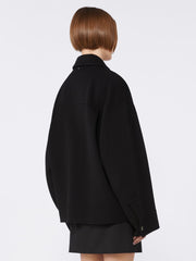 Double-faced wool pea coat - Black