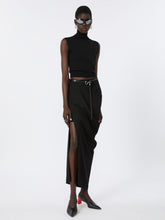 Asymmetric skirt with draping - Black