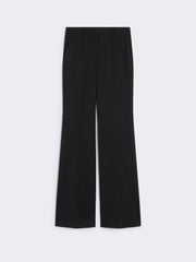Flared stretch wool trousers - Black
